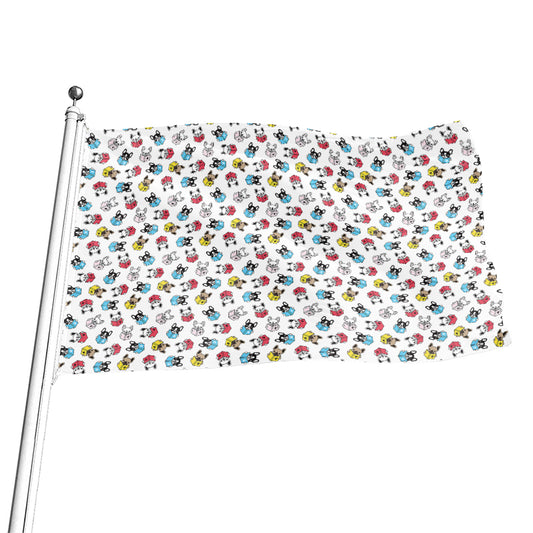 French Bulldog Reading Book Print Flag