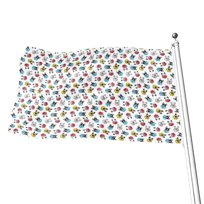 French Bulldog Reading Book Print Flag