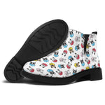 French Bulldog Reading Book Print Flat Ankle Boots