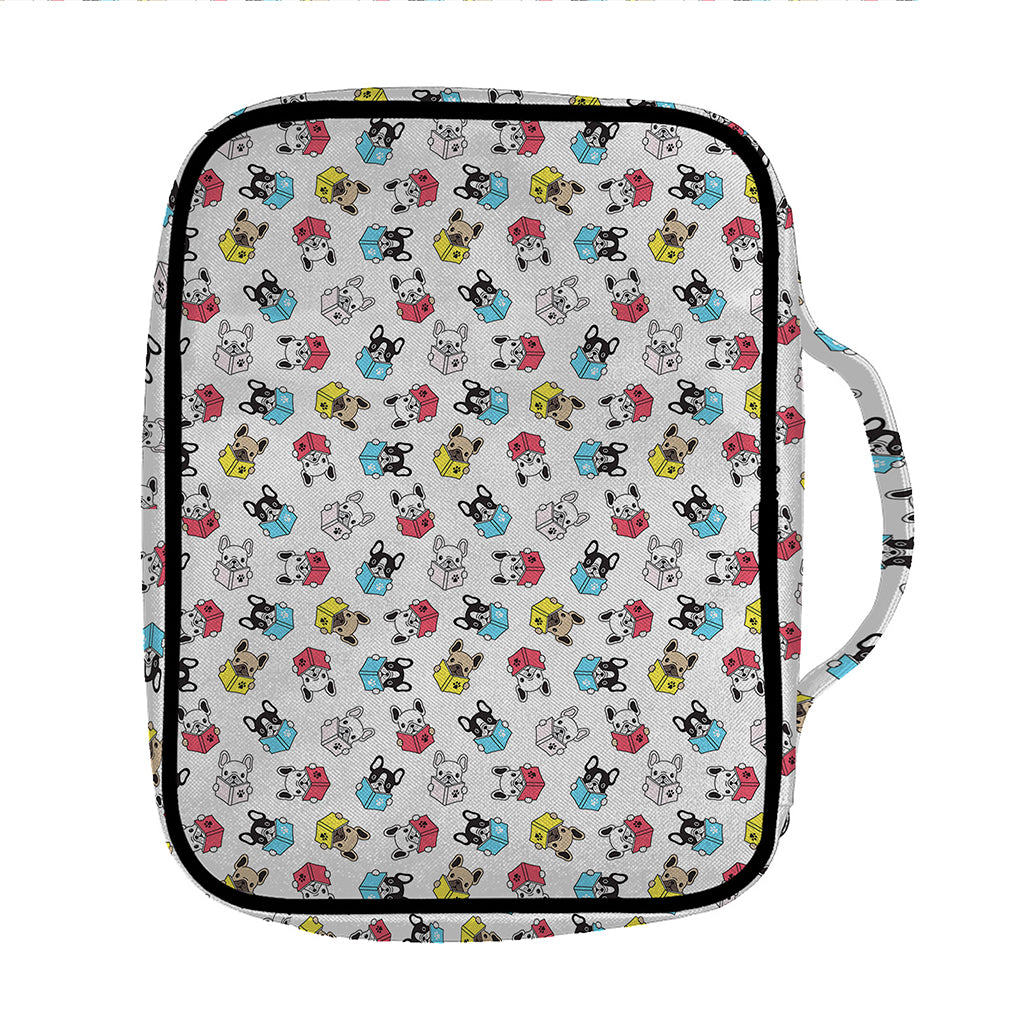 French Bulldog Reading Book Print Front Pocket Bible Bag