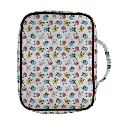 French Bulldog Reading Book Print Front Pocket Bible Bag