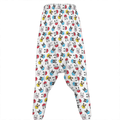 French Bulldog Reading Book Print Hammer Pants