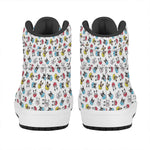 French Bulldog Reading Book Print High Top Leather Sneakers