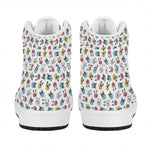 French Bulldog Reading Book Print High Top Leather Sneakers