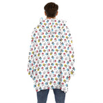 French Bulldog Reading Book Print Hoodie Blanket