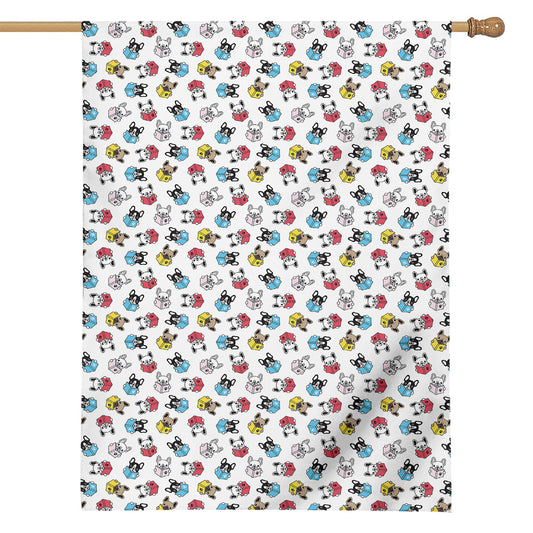 French Bulldog Reading Book Print House Flag