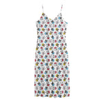 French Bulldog Reading Book Print Jersey Midi Cami Dress