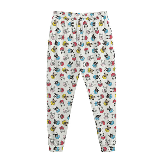 French Bulldog Reading Book Print Jogger Pants
