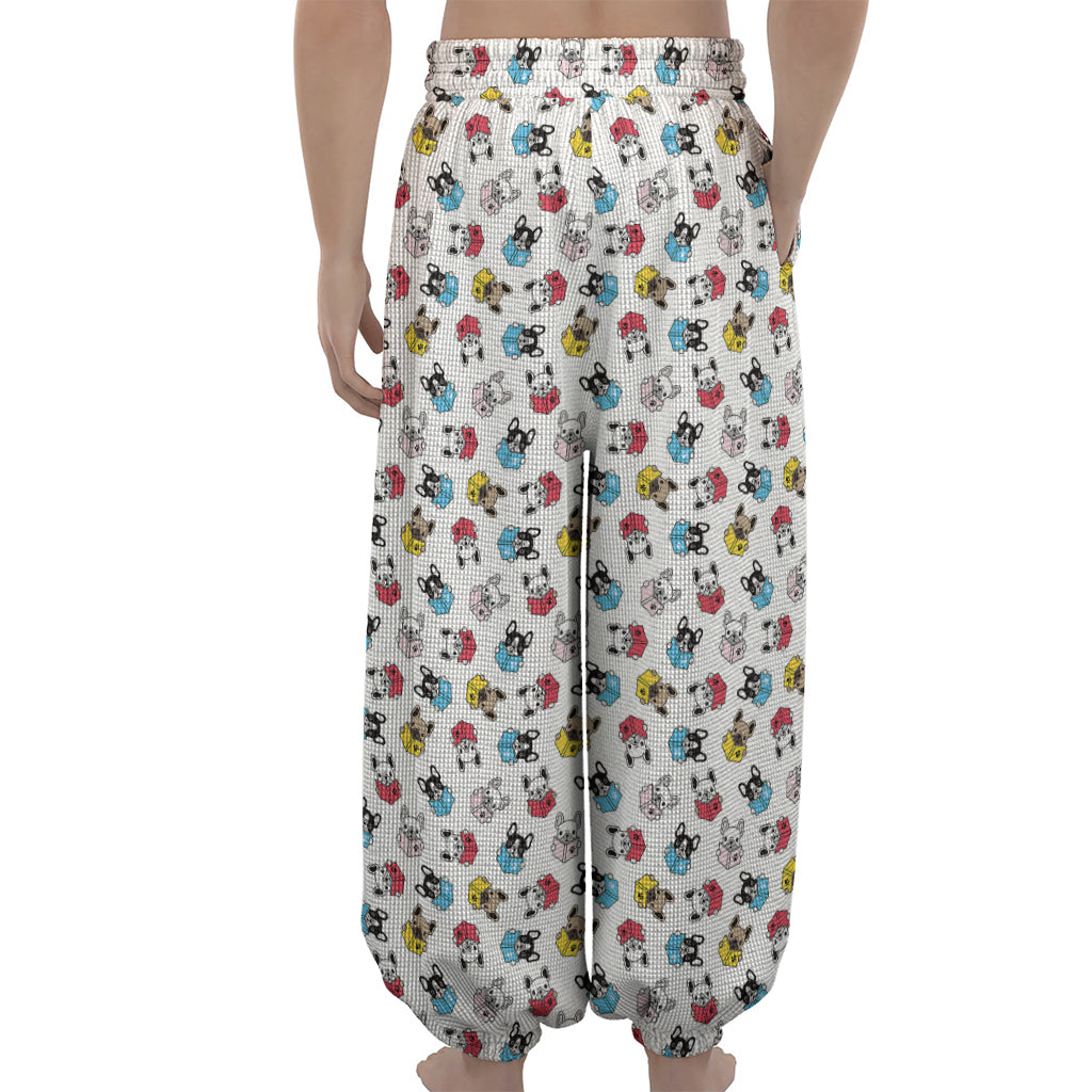 French Bulldog Reading Book Print Lantern Pants