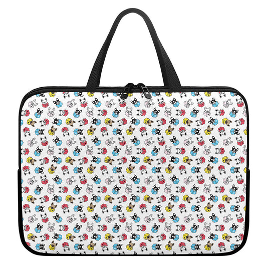 French Bulldog Reading Book Print Laptop Sleeve With Handle