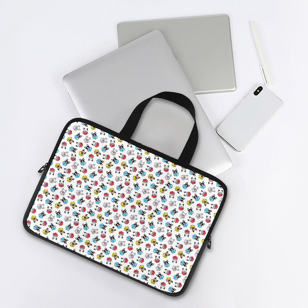 French Bulldog Reading Book Print Laptop Sleeve With Handle