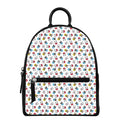 French Bulldog Reading Book Print Leather Backpack