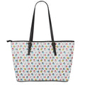 French Bulldog Reading Book Print Leather Tote Bag With Zipper