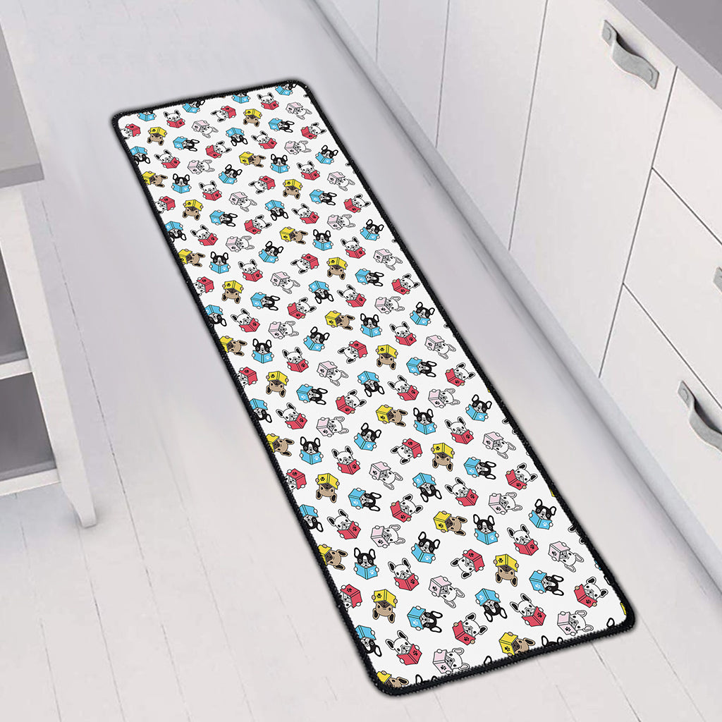 French Bulldog Reading Book Print Long Kitchen Mat
