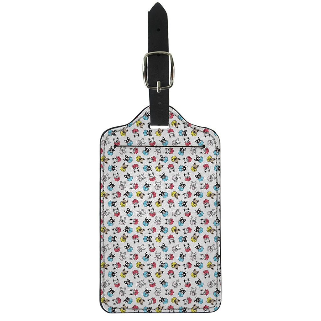 French Bulldog Reading Book Print Luggage Tag