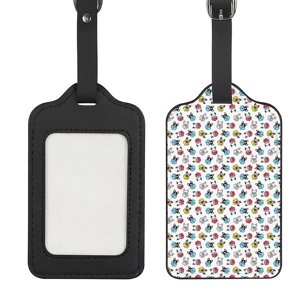 French Bulldog Reading Book Print Luggage Tag