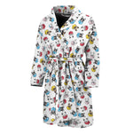 French Bulldog Reading Book Print Men's Bathrobe