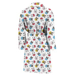 French Bulldog Reading Book Print Men's Bathrobe