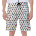 French Bulldog Reading Book Print Men's Beach Shorts