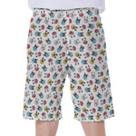 French Bulldog Reading Book Print Men's Beach Shorts