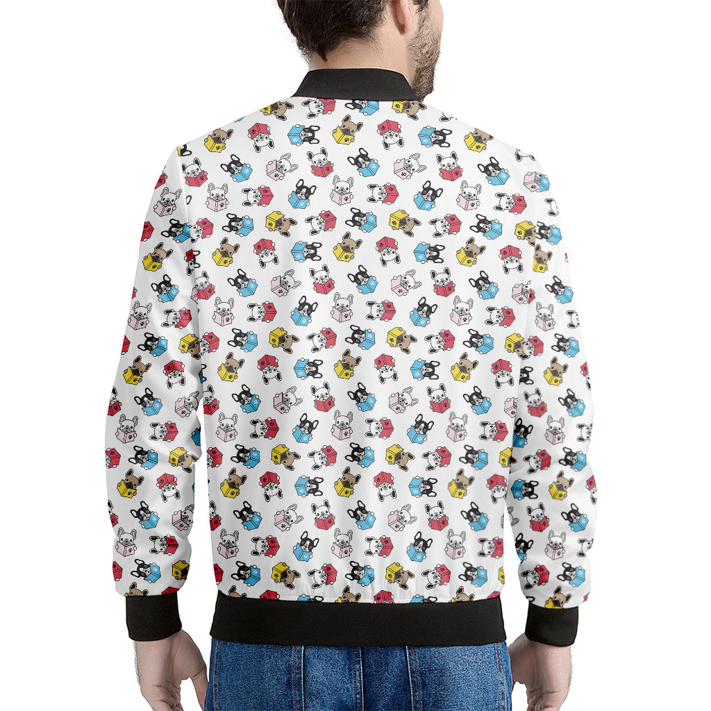 French Bulldog Reading Book Print Men's Bomber Jacket