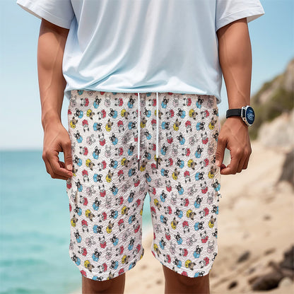 French Bulldog Reading Book Print Men's Cargo Shorts