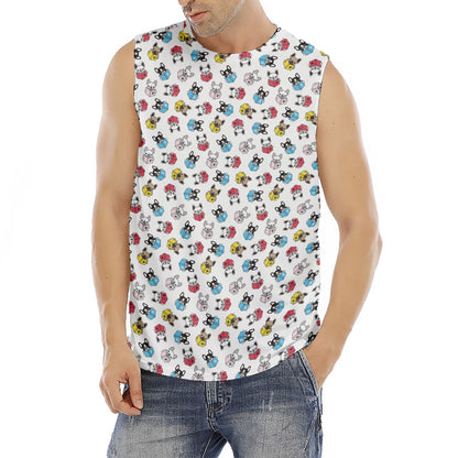 French Bulldog Reading Book Print Men's Fitness Tank Top