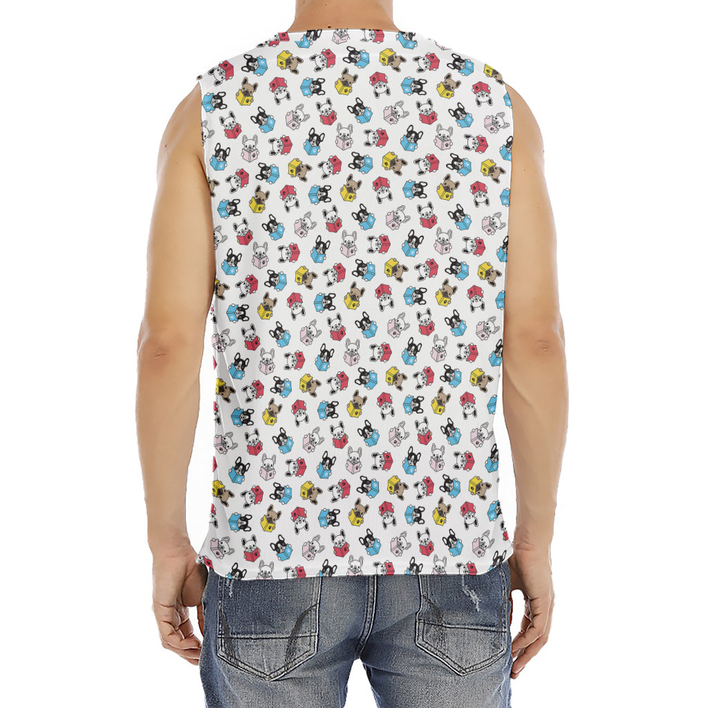 French Bulldog Reading Book Print Men's Fitness Tank Top