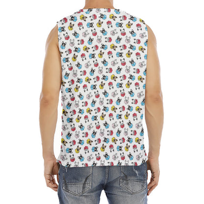French Bulldog Reading Book Print Men's Fitness Tank Top
