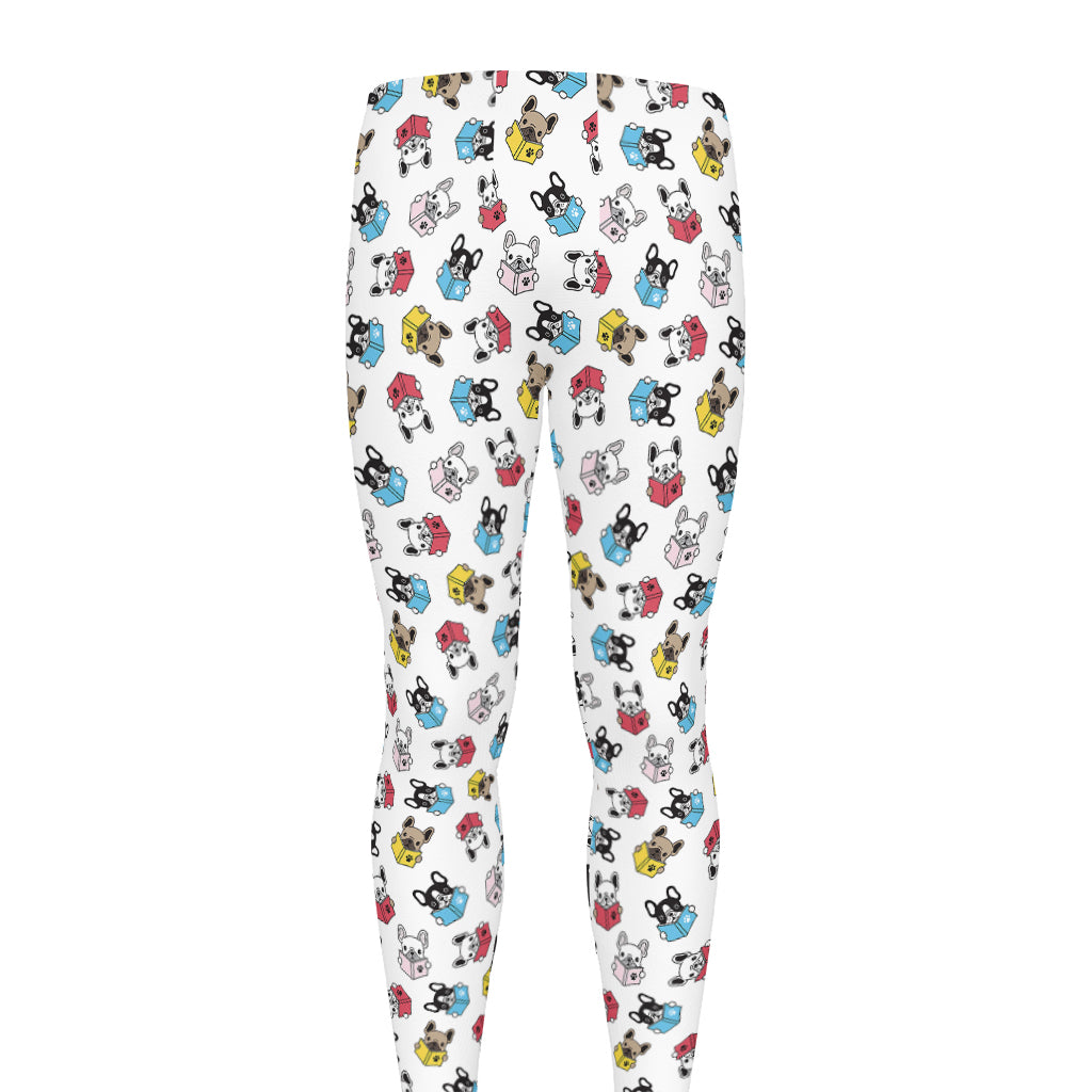 French Bulldog Reading Book Print Men's leggings