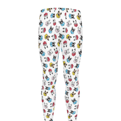 French Bulldog Reading Book Print Men's leggings