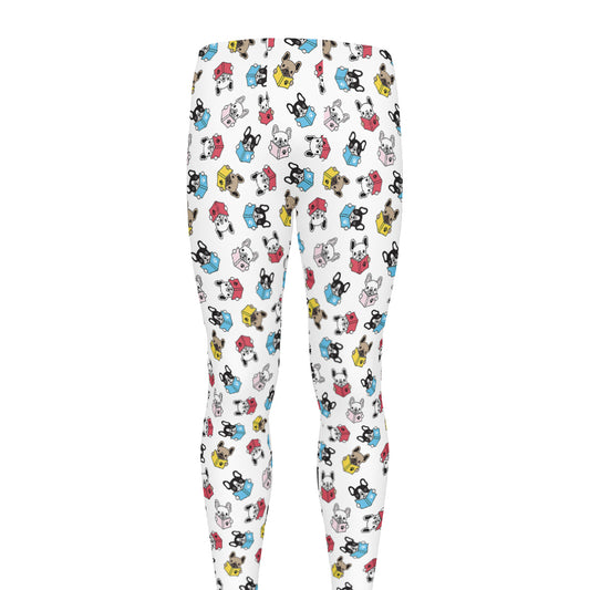 French Bulldog Reading Book Print Men's leggings