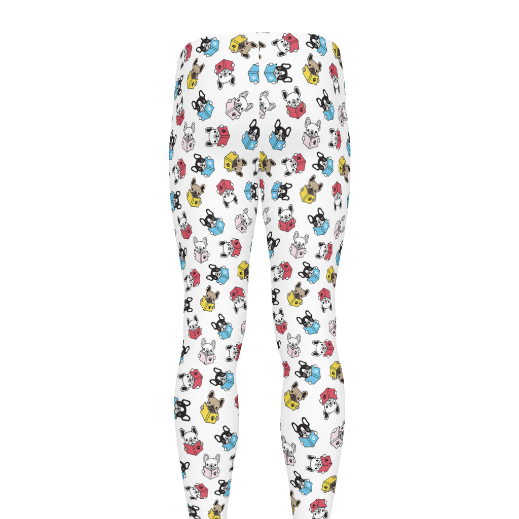 French Bulldog Reading Book Print Men's leggings