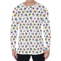 French Bulldog Reading Book Print Men's Long Sleeve T-Shirt