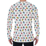 French Bulldog Reading Book Print Men's Long Sleeve T-Shirt