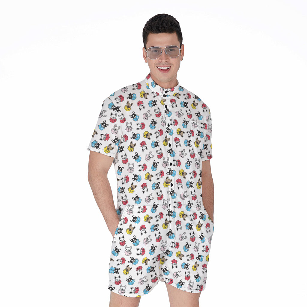 French Bulldog Reading Book Print Men's Rompers