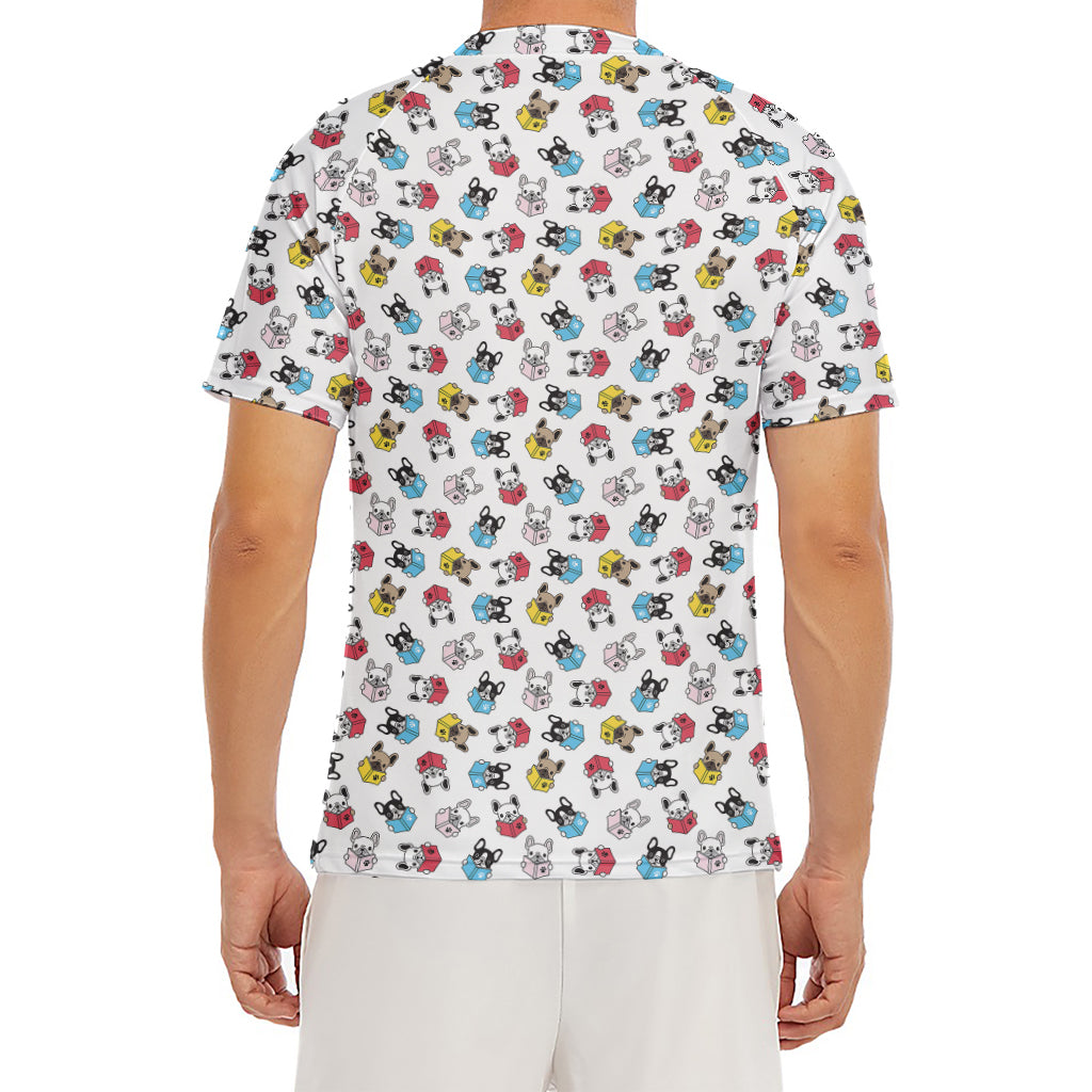 French Bulldog Reading Book Print Men's Short Sleeve Rash Guard
