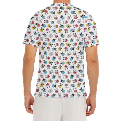 French Bulldog Reading Book Print Men's Short Sleeve Rash Guard
