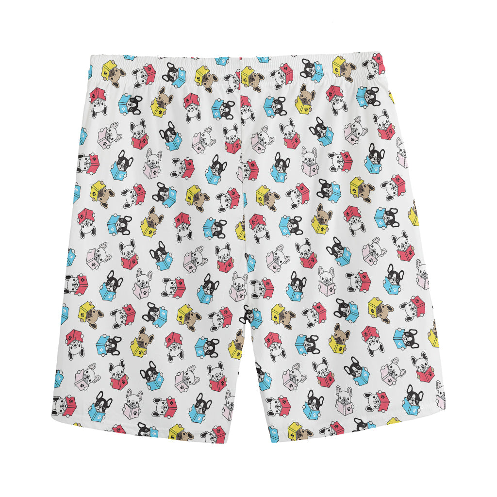 French Bulldog Reading Book Print Men's Sports Shorts
