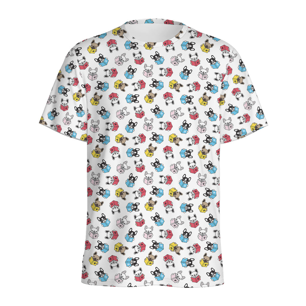 French Bulldog Reading Book Print Men's Sports T-Shirt