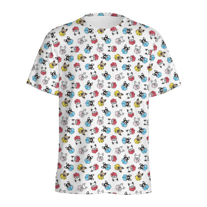French Bulldog Reading Book Print Men's Sports T-Shirt