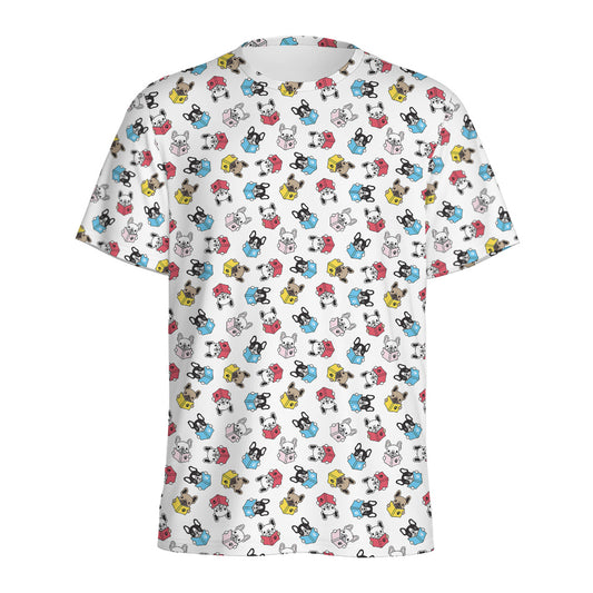 French Bulldog Reading Book Print Men's Sports T-Shirt