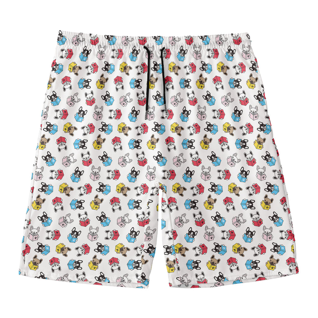 French Bulldog Reading Book Print Men's Swim Trunks