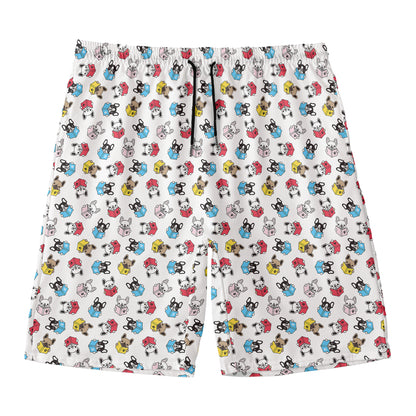 French Bulldog Reading Book Print Men's Swim Trunks