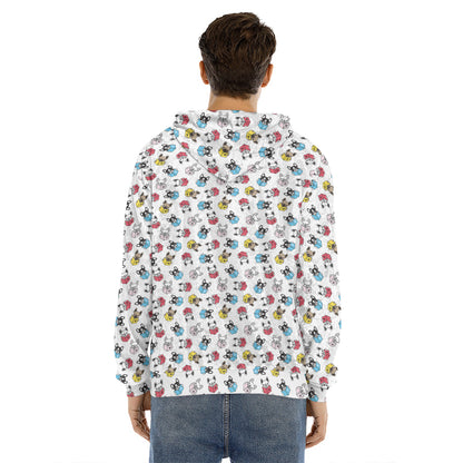 French Bulldog Reading Book Print Men's Velvet Pullover Hoodie