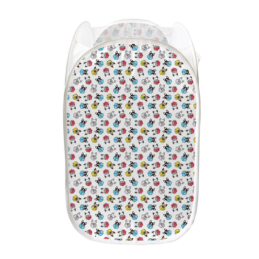French Bulldog Reading Book Print Mesh Laundry Hamper