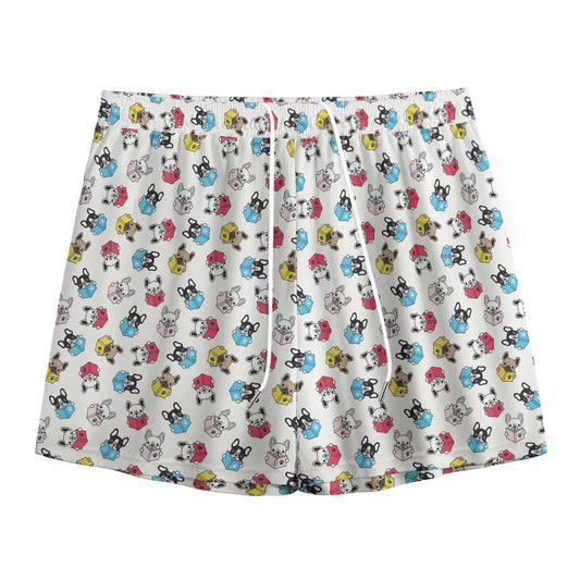 French Bulldog Reading Book Print Mesh Shorts