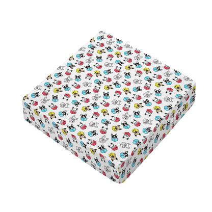 French Bulldog Reading Book Print Outdoor Seat Cushion Cover