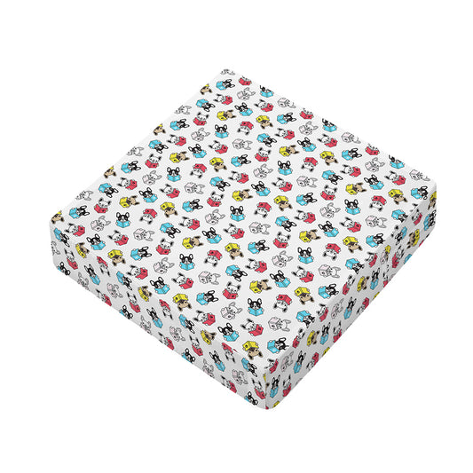 French Bulldog Reading Book Print Outdoor Seat Cushion Cover