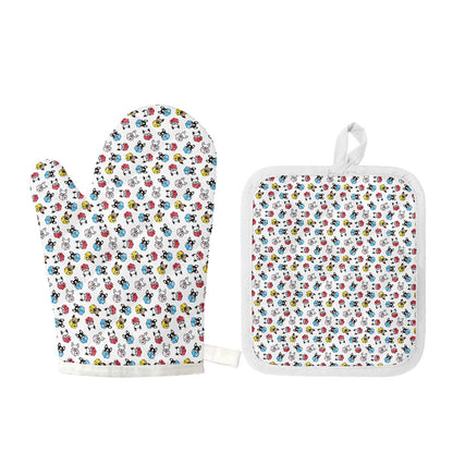French Bulldog Reading Book Print Oven Mitt And Pot Holder Set